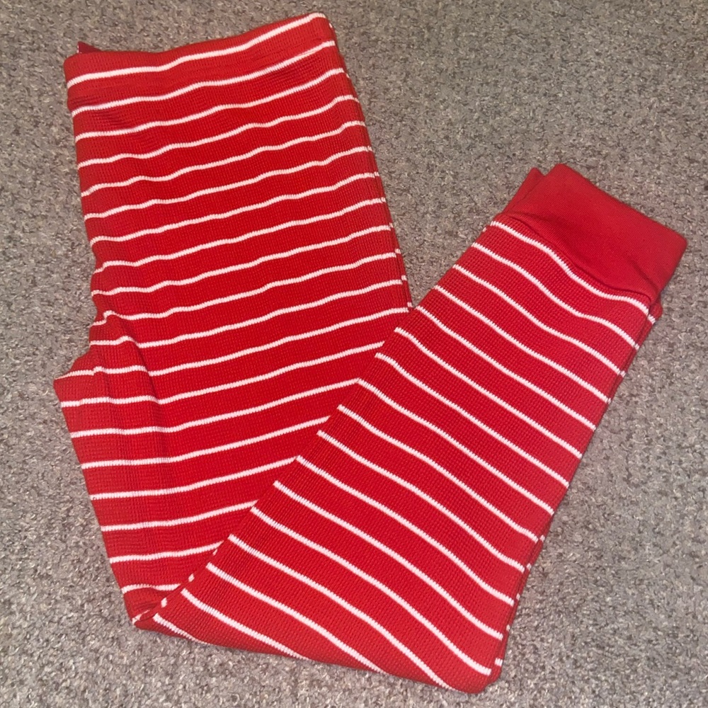 💎Red and white striped leggings